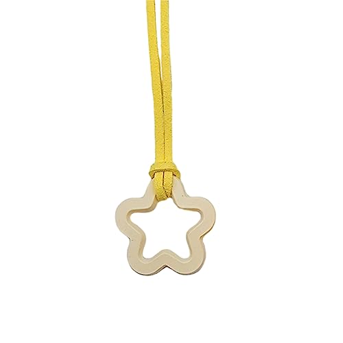 BABYVIVA Halsketten für Damen, Acryl, fünfzackige Stern-Halskette, buntes Seil, Choker, ausgehöhlter Stern-Anhänger, Schlüsselbeinkette, eleganter Schmuck, 3cm, Acryl von BABYVIVA