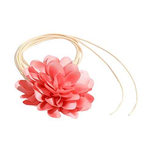 BABYVIVA Halsketten für Damen, Blumen-Krawatte, Halskette, Blumen-Halsband, Stoffmaterial, Hochzeit, Party, Schmuck, Geschenk für Frauen, Teenager, Mädchen, Flowers 11cm, Stoff von BABYVIVA