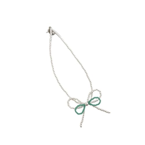 BABYVIVA Halsketten für Damen, Schleifen-Halskette, verstellbare Länge, modischer Halsschmuck, geeignet für den Alltag und besondere Anlässe, Chain length about 45CM, Imitationsperle von BABYVIVA