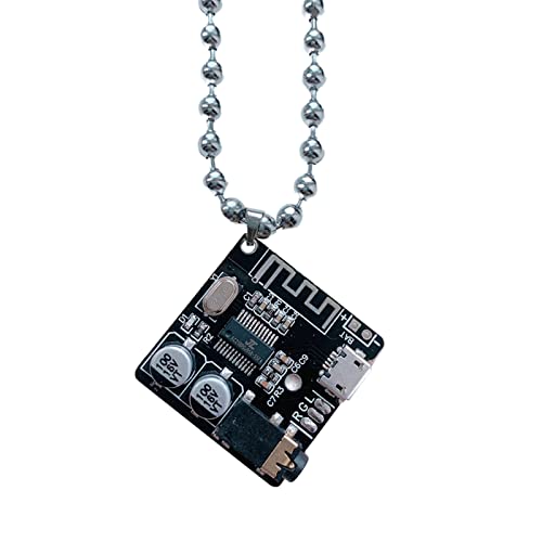 BABYVIVA Halsketten für Damen, elektronischer Chip-Anhänger, Halskette, übertriebener Hip-Hop, Cyberpunk-Halskette, Pullover-Kette, Statement-Schmuck für Damen und Herren, Chain length: 48cm, pendant von BABYVIVA