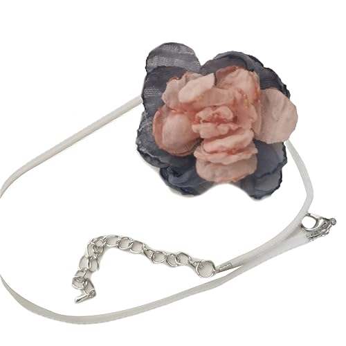 BABYVIVA Halsketten für Damen, mehrfarbiger Blumen-Anhänger, Halskette für Frauen und Mädchen, trendiges Schlüsselbein-Kette, Choker, verstellbares Seil, Party-Schmuck-Accessoire, Tie length 130cm von BABYVIVA