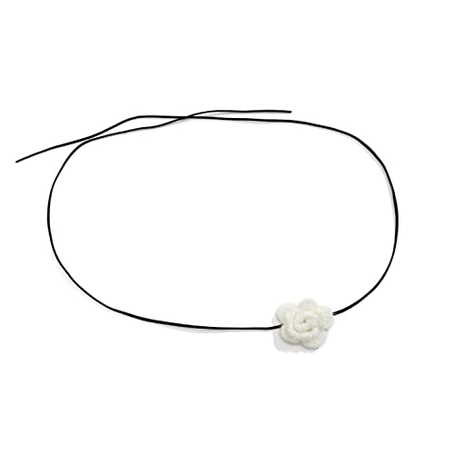 BABYVIVA Halsketten für Damen, romantische, elegante Rosenblüte, Taillengürtel, Kette, Sommer, verstellbares Seil, Körperschmuck, Hochzeitszubehör, 80 cm, Koreanische Wolle + Wolle von BABYVIVA