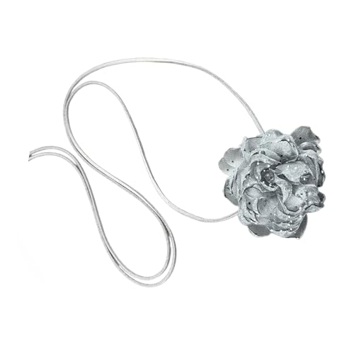 BABYVIVA Halsketten für Damen, stilvolle Rosenblüten-Halskette, Simulationsblumen-Halskette, für Damen und Mädchen, Schlüsselbeinkette, auffälliges Choker-Accessoire, 9 cm, Netz von BABYVIVA