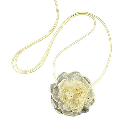 BABYVIVA Halsketten für Damen, stilvolle Rosenblüten-Halskette, Simulationsblumen-Halskette, für Damen und Mädchen, Schlüsselbeinkette, auffälliges Choker-Accessoire, 9 cm, Netz von BABYVIVA