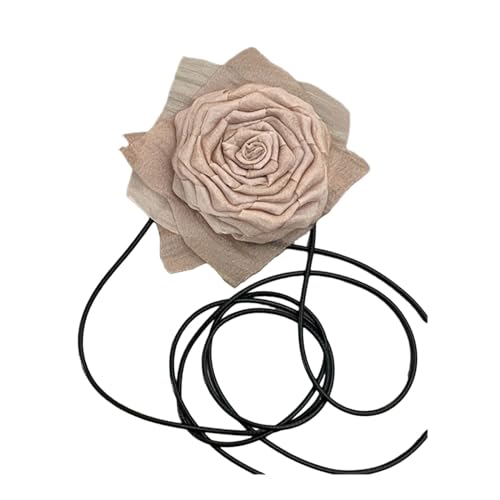 BABYVIVA Halsketten für Frauen, 3 Stile Rose Blume Choker für Frauen Mädchen Gothic Mesh Garn Choker mit geflochtenem Seil Vintage Halskette Halsband Halskette, Flowers about 8-9cm, Stoff von BABYVIVA