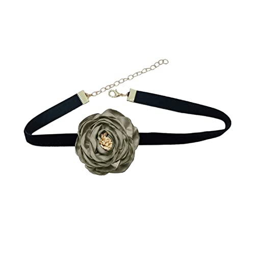 BABYVIVA Halsketten für Frauen, Blumenhalsband, Choker, Stoff, Blumenketten, künstliche Blume, Choker, Stoffmaterial, Stoffzubehör, für Damen, As shown in the figure, Stoff von BABYVIVA