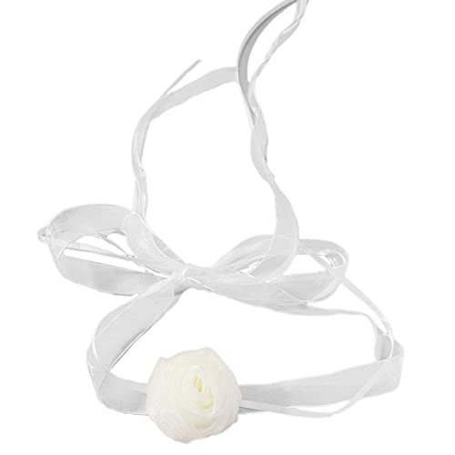 BABYVIVA Halsketten für Frauen, Gaze, große Blume, Choker-Halskette, modisches Halsband, Halskette, Vintage-Stil, lange Riemchen-Halskette, 125cm flowers 5cm, Netz von BABYVIVA