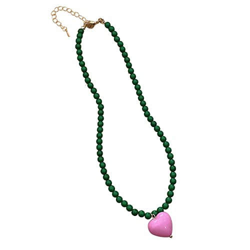 BABYVIVA Halsketten für Frauen, Herz-Perlenketten, Mädchen-Herz-Halsketten, Anhänger-Halskette, Mädchen-Halskette, Liebes-Halsketten, perfektes Geschenk für Mädchen und Kinder, As shown in the figure, von BABYVIVA