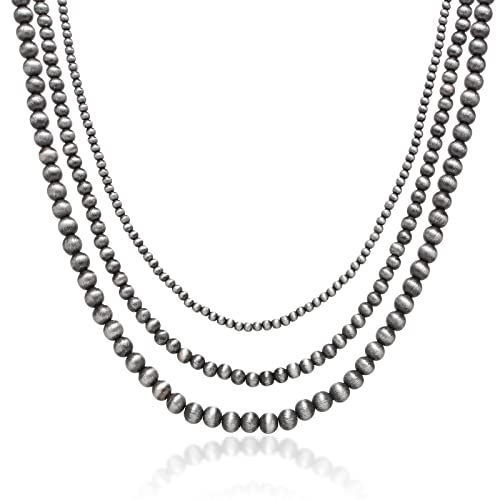 BABYVIVA Halsketten für Frauen, Perlen-Halskette, Vintage-Stil, graue Perle, Choker-Halskette, Schlüsselbein-Kette, Modeschmuck, Geschenk für Frauen, Cowgirl, As shown in the figure, ABS-Kunststoff von BABYVIVA