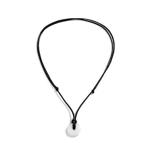 BABYVIVA Halsketten für Frauen, Vintage-Glas-Anhänger, Halskette, schwarze Wachslinie, Choker-Kette, einfacher Schmuck, Party, Hochzeit, Geburtstag, Geschenk für Frauen und Mädchen, Pendant 2.2cm, von BABYVIVA