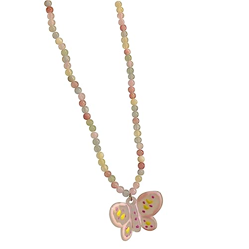 BABYVIVA Halsketten für Frauen, bunte Cartoon-Schmetterlings-Perlen-Halskette, süßer und schöner Schmetterlings-Halskette, Schmuck für Frauen, Mädchen, Teenager, ein Blickfang, See dimensional von BABYVIVA