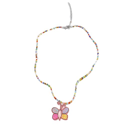 BABYVIVA Halsketten für Frauen, bunte Perlen, Blumen-Halskette, Bohemian-Schmetterling, Choker-Halsketten, handgefertigt, böhmische Rocailles, Schlüsselbeinkette, Schmuck, As shown in the figure, von BABYVIVA