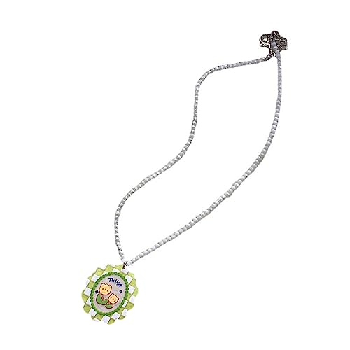 BABYVIVA Halsketten für Frauen, bunte böhmische Blumen-Perlen-Choker-Halskette für Frauen, Y2K-Stil, kurze Perlen-Halskette, weibliches Schlüsselbein-Ketten-Schmuck, 40 cm, Imitationsperle von BABYVIVA