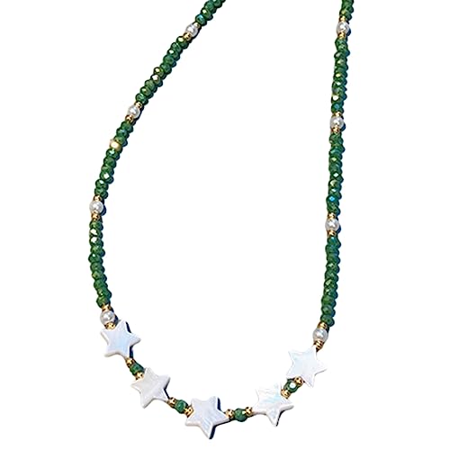 BABYVIVA Halsketten für Frauen, bunte böhmische Perlen-Choker-Halsketten für Frauen, süß und stilvoll, Perlen-Choker-Halsketten, Mädchen-Schmuck-Geschenk, 40 cm, Künstlicher Kristall von BABYVIVA