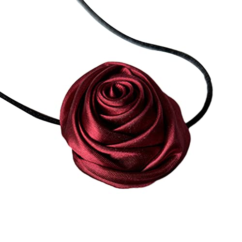 BABYVIVA Halsketten für Frauen, einfache große Rose, ästhetische Halskette, modisch, schlicht, Schlüsselbeinkette für Frauen und Mädchen, Hochzeitsschmuck, Party, Geburtstagsgeschenk, Flower 5cm/ von BABYVIVA