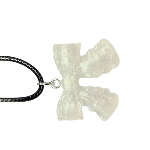 BABYVIVA Halsketten für Frauen, elegante Schleife, minimalistische Kristallschleife, Schlüsselbeinkette, zierlicher Choker-Halskette, Schmuck für Frauen, Mädchen, Teenager, 45+5cm bow pendant 28*22mm, von BABYVIVA