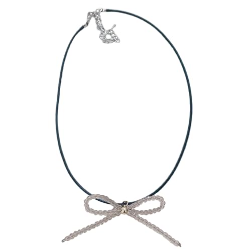BABYVIVA Halsketten für Frauen, elegante Schleifen-Halskette, einzigartiger Perals-Bowknot-Anhänger, Schlüsselbein-Ketten, Zubehör, perfekt für Partys und Hochzeiten, 45+5cm, HJ von BABYVIVA