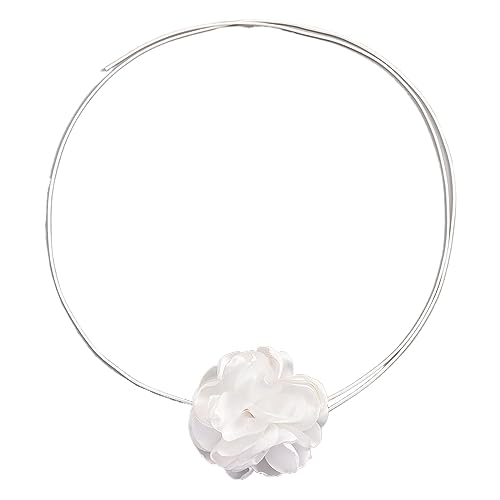 BABYVIVA Halsketten für Frauen, elegante Stoff-Blumen-Halskette für Frauen und Mädchen, trendiges Blumenhalsband, verstellbares Seil, Y2K-Schmuckzubehör, Geschenk, As shown in the figure, Stoff von BABYVIVA