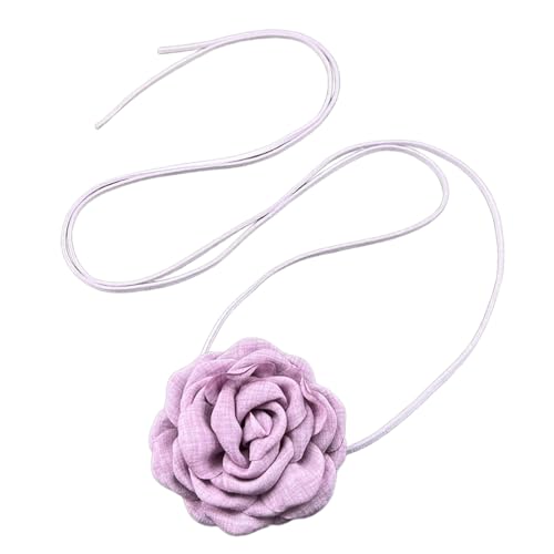 BABYVIVA Halsketten für Frauen, elegante florale Choker-Halskette, stilvolle Gothic-Stoffblumen-Halskette, Stoffmaterial, florales Halsstück für Frauen, 9 cm, Stoff von BABYVIVA