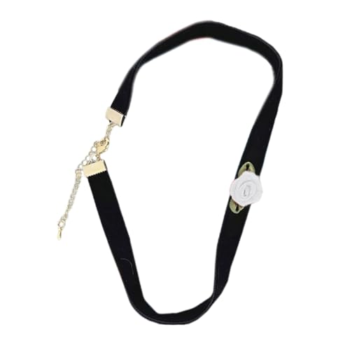 BABYVIVA Halsketten für Frauen, elegante schwarze Samt-Rosen-Blumen-Choker-Halskette für Frauen, Vintage-Schlüsselbeinkette, koreanisches Halsband, Schmuckzubehör, 29 cm, Velours von BABYVIVA