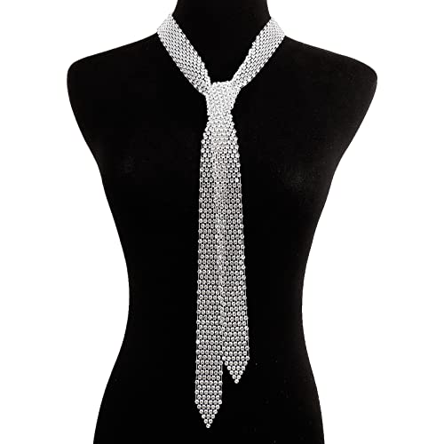 BABYVIVA Halsketten für Frauen, europäischer amerikanischer Stil, neuartige modische Krawatte, übertriebene Strasssteine, Temperament-Halskette, moderne Stadt-Trend-Halskette, 150 cm, Strasssteine und von BABYVIVA