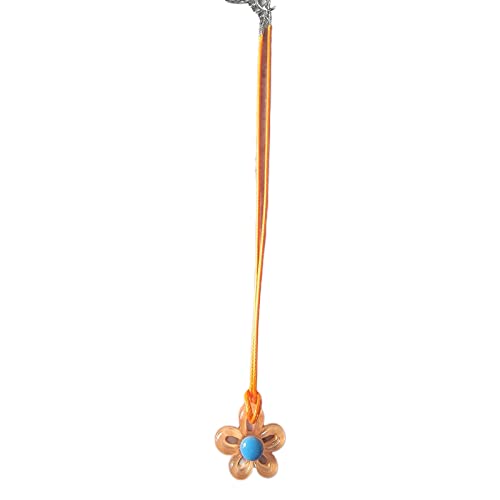 BABYVIVA Halsketten für Frauen, hohle Anhänger-Halsketten, unregelmäßiger Blumenanhänger, Halsketten, Blumenschmuck, Harzmaterial, Geburtstagsgeschenk für Frauen und Mädchen, X2.9 3.1 cm, Harz von BABYVIVA