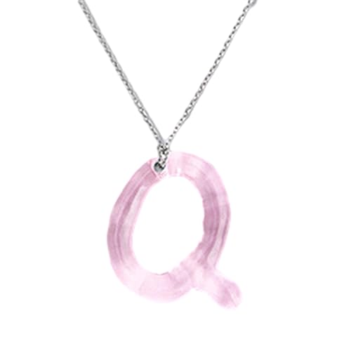 BABYVIVA Halsketten für Frauen, klare Buchstabenförmige Halskette, Initialen-Anhänger, Choker-Halsketten, Anhänger, Choker, Party-Zubehör, Geschenk für Frauen und Mädchen, W is about 52*42mm, Harz von BABYVIVA