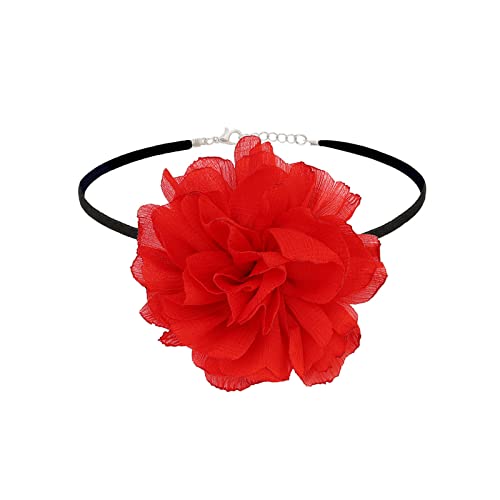 BABYVIVA Halsketten für Frauen, koreanische Samt-Blumen-Halsketten, Blumen-Choker, weiche Blumenketten, Hochzeits-Party, Schmuck, Geschenk für Frauen, Teenager, Mädchen, Flowers about 10cm, von BABYVIVA