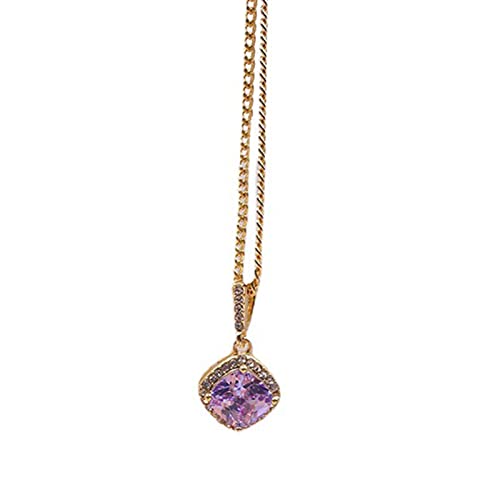 BABYVIVA Halsketten für Frauen, mehrfarbig, europäische und amerikanische Ins Blogger empfehlen farbige Edelsteine, diamantförmige Zirkon-Nischenzubehör, 45+5cm, Zirkon + Messing von BABYVIVA