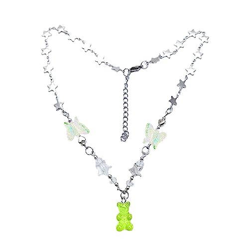 BABYVIVA Halsketten für Frauen, niedliche Schmetterlings-Halskette für Frauen, Y2K, süße und coole Sternkette, niedlicher Bär-Anhänger, Schlüsselbeinkette, Schmuck-Ornament, As shown in the figure, von BABYVIVA