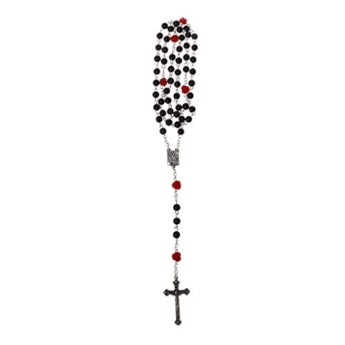 BABYVIVA Halsketten für Frauen, schicke Rosen-Blumen-Perle für Kreuz, Rosenkranz, Halskette, Perlen, Rosenkranz, Halskette, Katholizismus, Gebet, religiöser Schmuck für den täglichen Gebrauch, other, von BABYVIVA