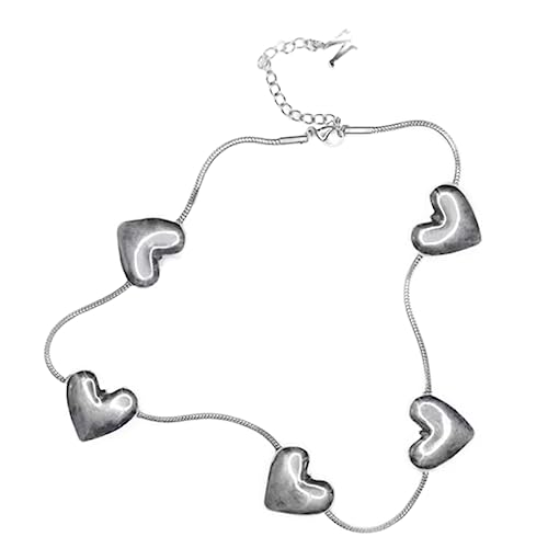 BABYVIVA Halsketten für Frauen, schlichtes Herz-Charm-Halsband, elegante Halskette, modisches Halsband, kurze Schlüsselbeinkette, Schmuck, As shown in the figure, Metall von BABYVIVA