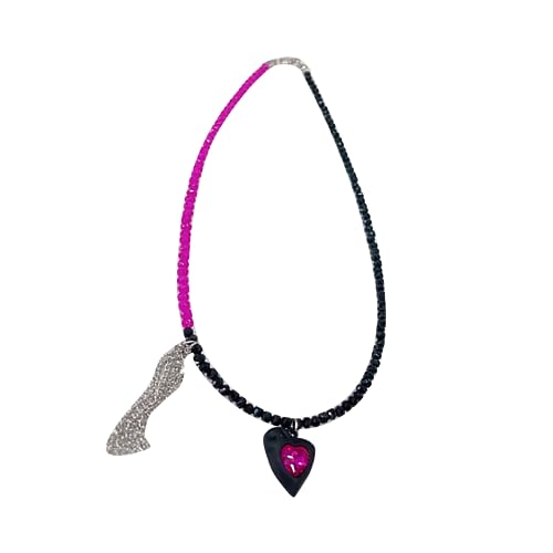 BABYVIVA Halsketten für Frauen, süße Herz-Anhänger-Halsketten mit Quasten, Perlen, Schlüsselbeinkette, Schmuck für Frauen, Choker-Halsketten, wunderschön, As shown in the figure, Kristall und von BABYVIVA