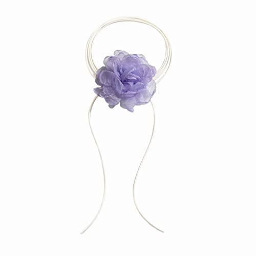 BABYVIVA Halsketten für Frauen, übertriebene, elegante große Rose, Schlüsselbeinkette, Blumenketten, verstellbares Seil-Choker, Y2K-Zubehör für Frauen, As shown in the figure, Metall von BABYVIVA