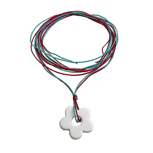 BABYVIVA Halsketten für Frauen, übertriebene Acryl-Blumenseil-Halskette für Frauen, einzigartig und stilvoll, hohles Blumen-Seilhalsband, Choker-Halskette, Schmuck, As shown in the figure, von BABYVIVA