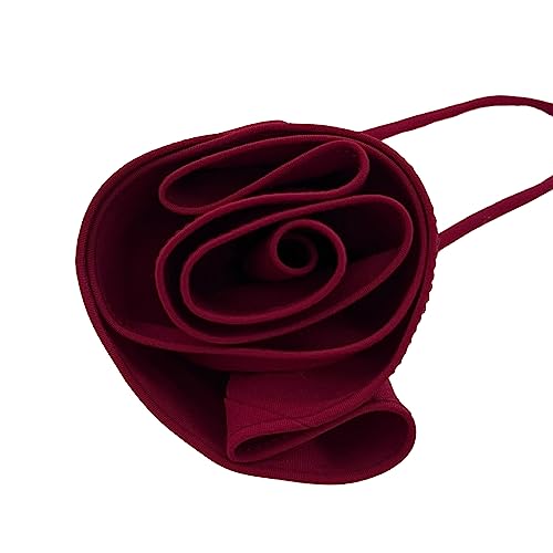 BABYVIVA Halsketten für Frauen, übertriebene Gothic-Rose, Schlüsselbeinkette, Halskette für Damen, Taillenketten, verstellbare Schleife, Choker-Schmuck, Flowers approx. 15cm, Stoff von BABYVIVA