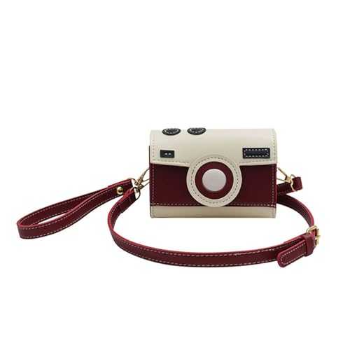 BABYVIVA Kameratasche für Damen, kleine quadratische Tasche, modische Handtasche, kontrastierende Farben, Umhängetasche, PU-Leder, Kuriertasche, 1, 10*14*6cm von BABYVIVA