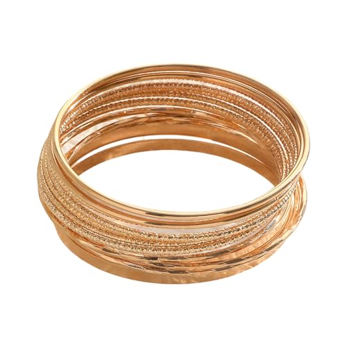 BABYVIVA Mode Set Von Böhmischen Stilen Breite Armbänder Retro Geometrische Layeres Armreifensortiment Tragbar Für Stylis Outfits von BABYVIVA
