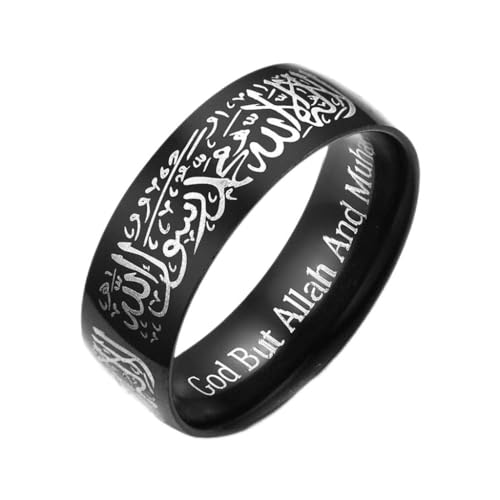 BABYVIVA Ringe für Damen, Titanstahl, modischer Koran-Messager-Ring, religiöser Knöchel, islamischer arabischer Gottschmuck, As shown in the figure, Titanstahl von BABYVIVA