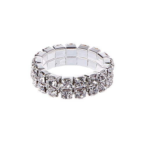 BABYVIVA Ringe für Damen, elastisch, modisch, Stretch-Kristall, eingelegt, einzigartiges Verlobungs-, Hochzeits-, Versprechen, Knöchelschmuck, Geschenk, Acryl von BABYVIVA