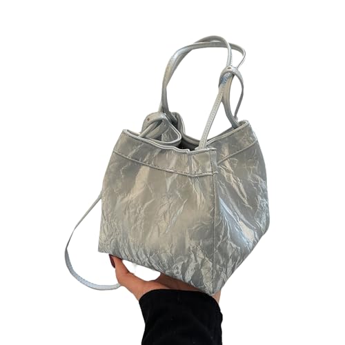 BABYVIVA Schultertasche für Damen, modisch, PU-Leder, lässig, einfarbig, Unterarm-Geldbörse, Crossbody-Tasche mit verstellbarem Riemen, silber, As shown in the picture (error 1-3cm) von BABYVIVA