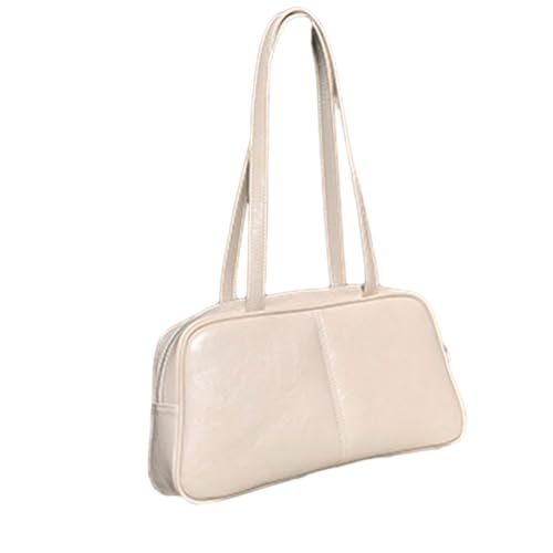 BABYVIVA Schultertasche für Damen, weiches PU-Leder, große Kapazität, Unterarmtasche, einfarbig, Kuriertasche zum Einkaufen, weiß, As shown in the picture von BABYVIVA