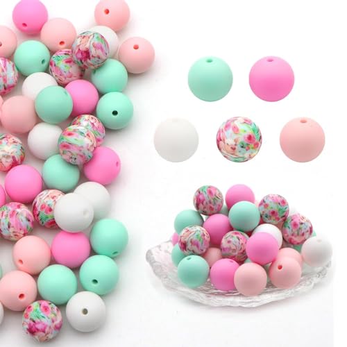BABYVIVA Set Von 50 Abstandshalterperlen Farbenfrohe Lose Perlen Schmuck Making Versorgung Silikon Halskette Perlen Für Schmuck von BABYVIVA