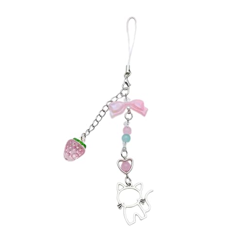 BABYVIVA Stilviser Perlen Keychain Acryllegierung Telefon Anhänger Farbenfrohe Perlen Keyring Mode Und Einzigartige Geschenk Für Frauen Mädchen von BABYVIVA