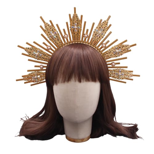 BABYVIVA SunGoddess Haarband für Braut, Krone, Haarband, Hochzeit, Braut, Dusche, Haarreif, eleganter Kirchen-Kopfschmuck von BABYVIVA