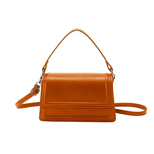 BABYVIVA Tasche für Damen, 2023, PU-Klappe, Handtasche, Umhängetasche, Reisetasche, modische Umhängetasche, Mädchen, Frauen, trendige Tasche, vielseitige Tasche im koreanischen Stil, Orange, As shown von BABYVIVA