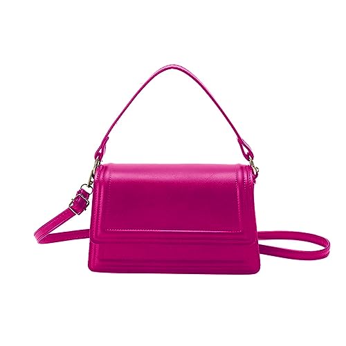 BABYVIVA Tasche für Damen, 2023, PU-Klappe, Handtasche, Umhängetasche, Reisetasche, modische Umhängetasche, Mädchen, Frauen, trendige Tasche, vielseitige Tasche im koreanischen Stil, hot pink, As von BABYVIVA