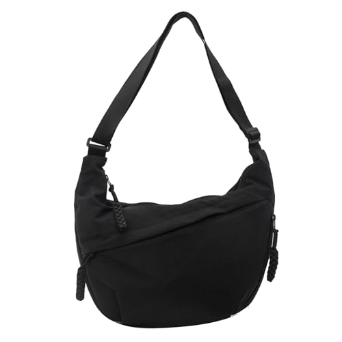 BABYVIVA Tasche für Damen, 2024 Knödeltasche, Nylon-Tasche für Mädchen, Studenten, einfarbig, modische Schultertaschen, Crossbody-Tasche, Schwarz , As shown in the picture (error 1-3cm) von BABYVIVA