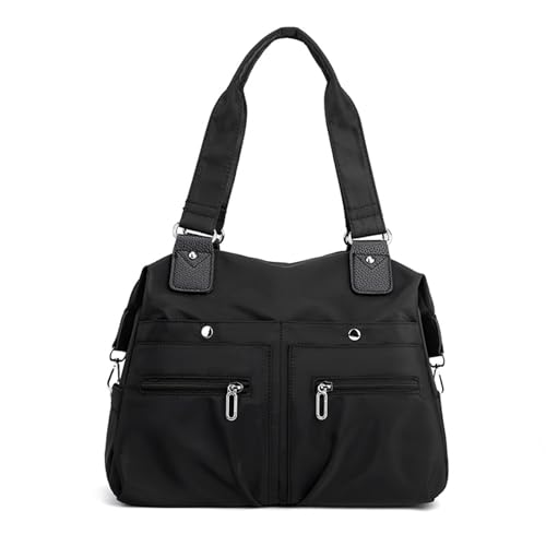 BABYVIVA Tasche für Damen, 2024 Neue Umhängetasche Einkaufstasche Vielseitige Tasche Große Kapazität Handtasche Mode Nylon Tasche für Frauen Mädchen Trendy Tasche, Schwarz , As shown in the picture von BABYVIVA