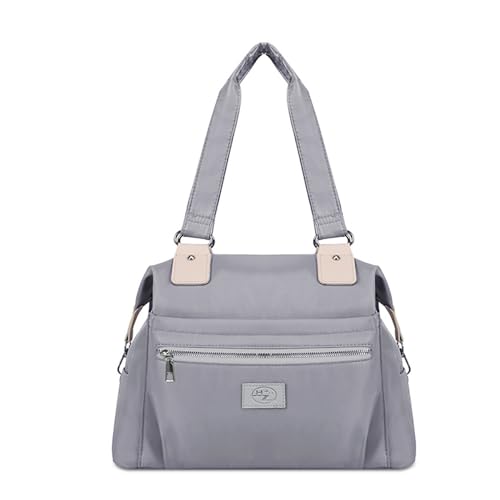 BABYVIVA Tasche für Damen, 2024 Nylon-Schultertaschen, großes Fassungsvermögen, Einkaufstasche für Mädchen, Damen, einfarbig, Handtasche, grau, As shown in the picture (error 1-3cm) von BABYVIVA